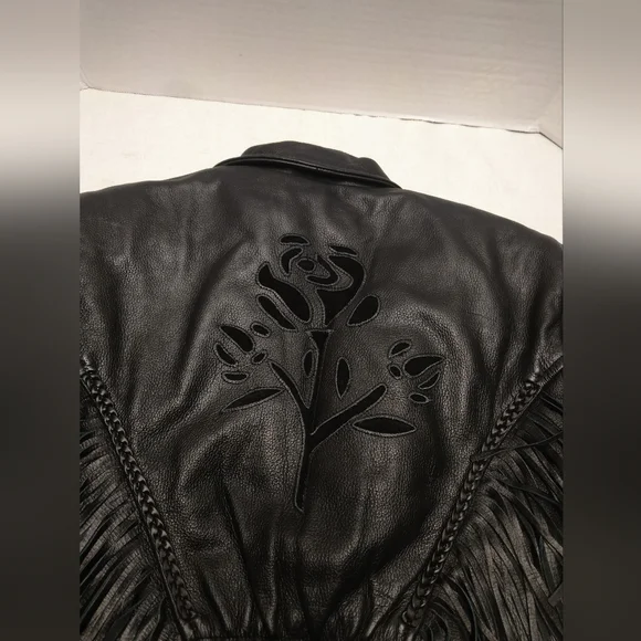Vintage Rose authentic leather jacket SMALL size